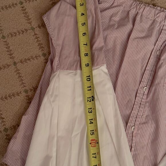 Kate Michael Jensen off shoulder pink button down shirt w ruffle sleeves NWOT S - Picture 4 of 8